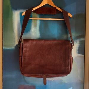 J. Crew Brown Leather Messenger Bag
